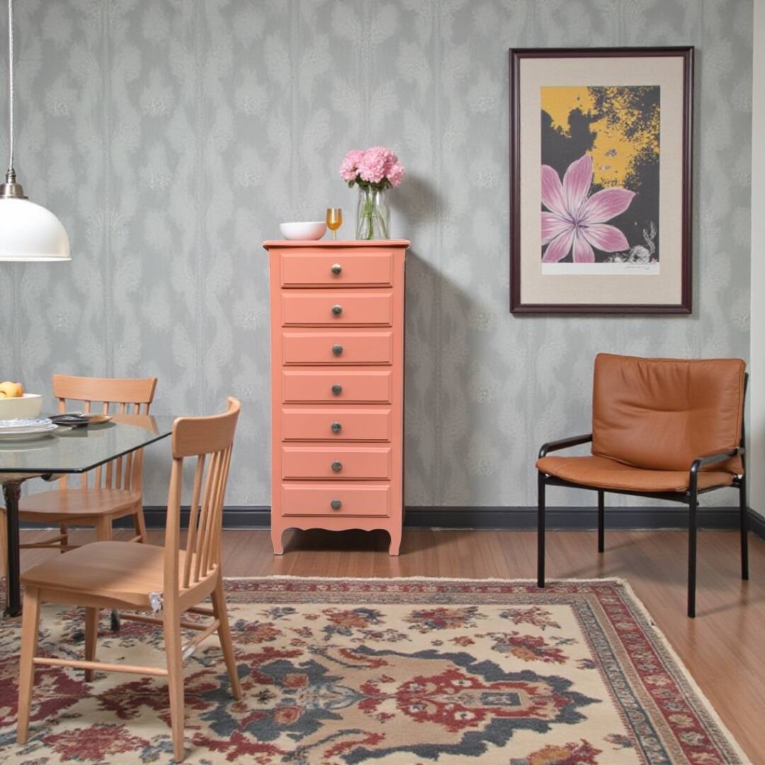 Vintage coral pink weekly planner H120