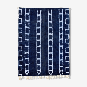 Tapis marocain moderne bleu 90x150cm