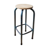 High wood and metal stool