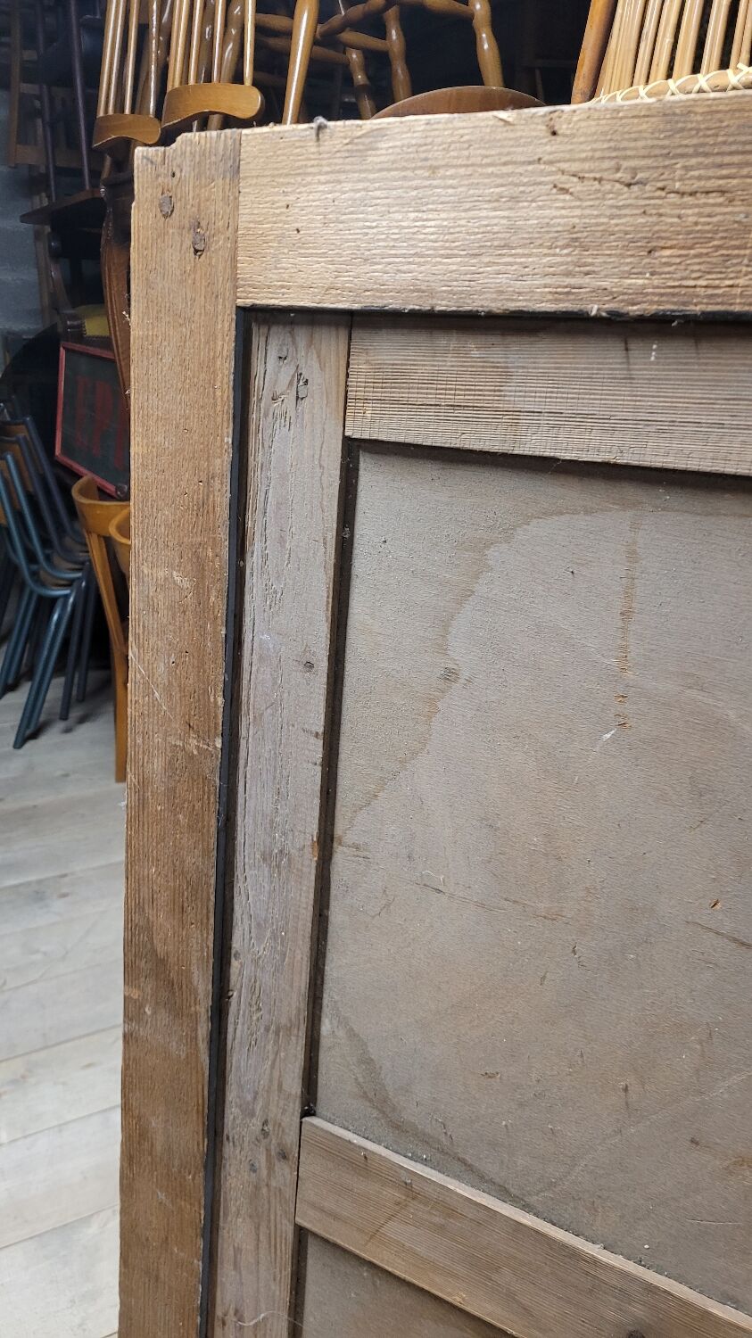 Double cupboard door front in old painted fir