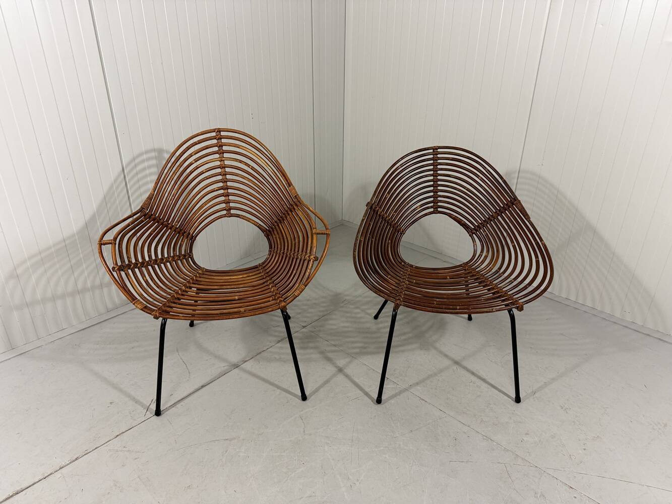 Rattan easy chairs by Rohé Noordwolde, Netherlands 1950-60’s