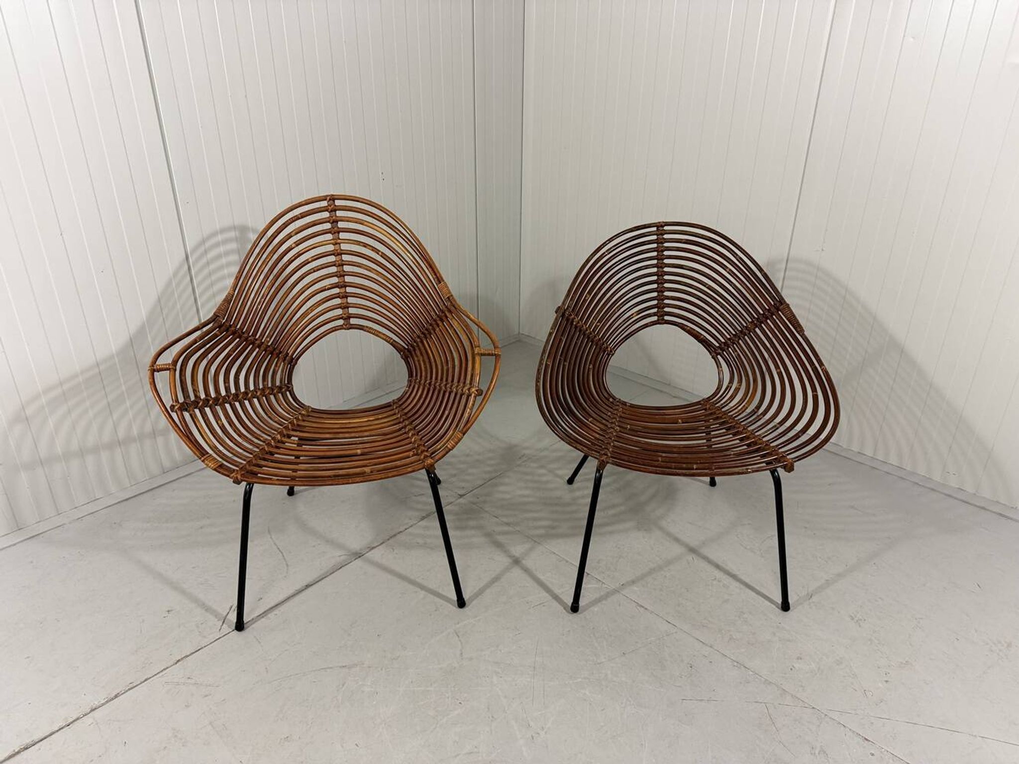 Rattan easy chairs by Rohé Noordwolde, Netherlands 1950-60’s