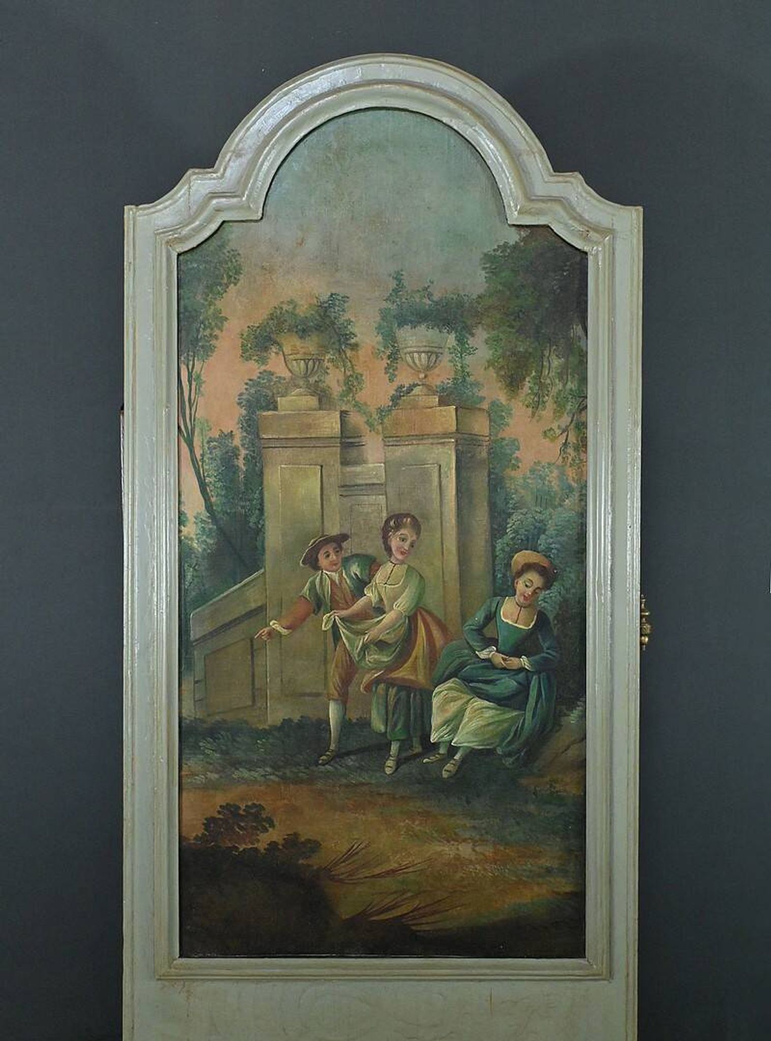 Painted wooden trumeau mirror, Louis XV style – first part of the 20th century