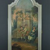 Painted wooden trumeau mirror, Louis XV style – first part of the 20th century