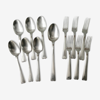 Set of silver metal cutlery Ercuis model Cambodia