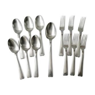 Set of silver metal cutlery Ercuis model Cambodia