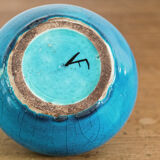 Glazed terracotta onion vase, signed