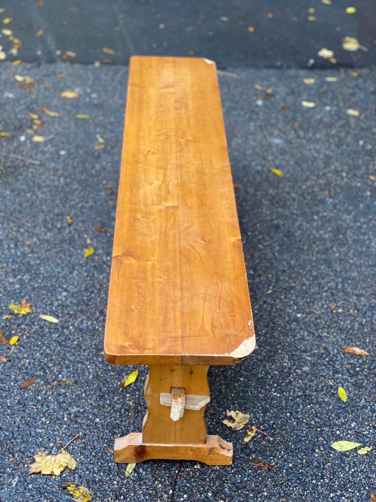 Banc de ferme vintage en bois massif 140cm