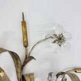 Mid-century design banci style wall lamp sconce crystal flower bouquet