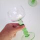 Lot de 5 verres sur pied verts