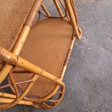 Vintage rattan serving trolley