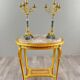 Paire de candélabres en bronze doré et marbre vert, XIXe Siècle