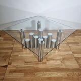 "Cylinders" coffee table in chromed metal, Italy, circa 1970