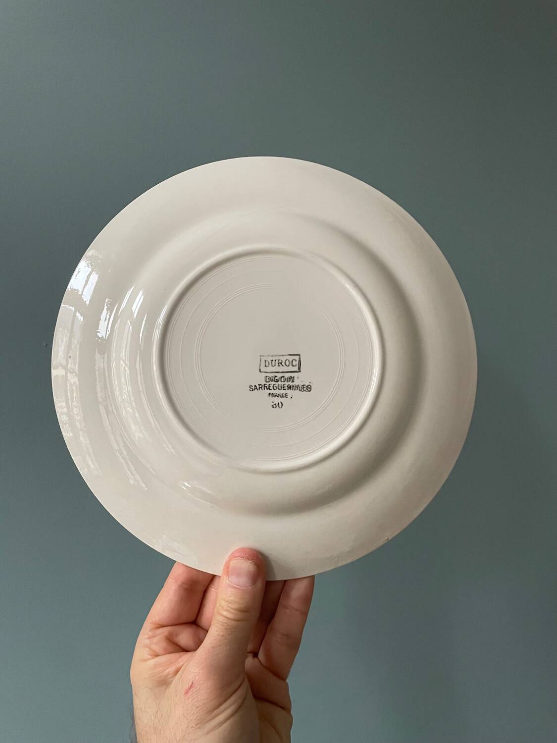 Série de 8 assiettes plates Digoin Sarreguemines « Duroc »