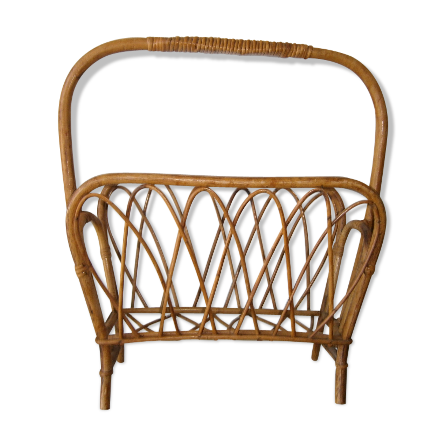 Rattan magazine rack
