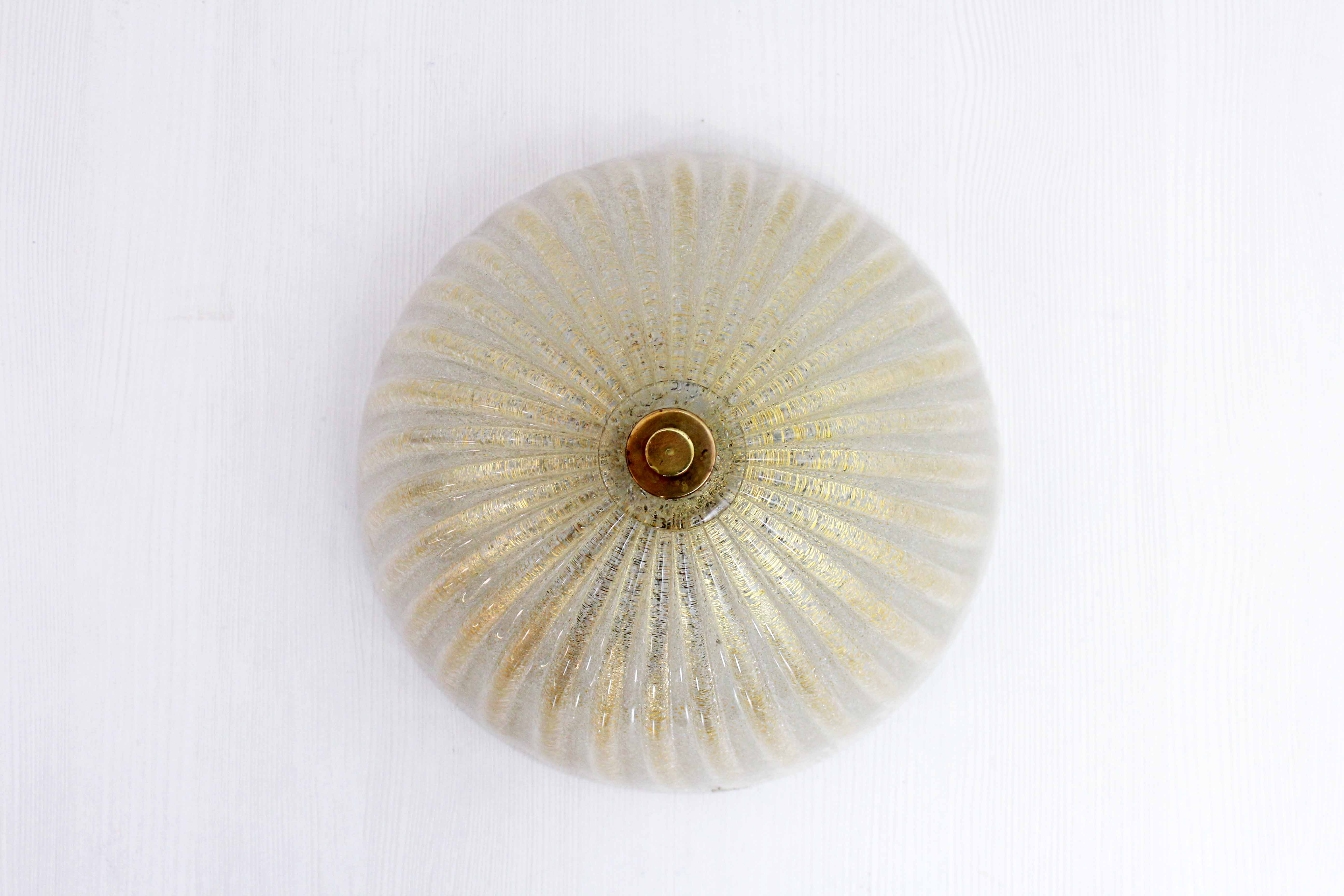 Vintage glass and brass ceiling lamp