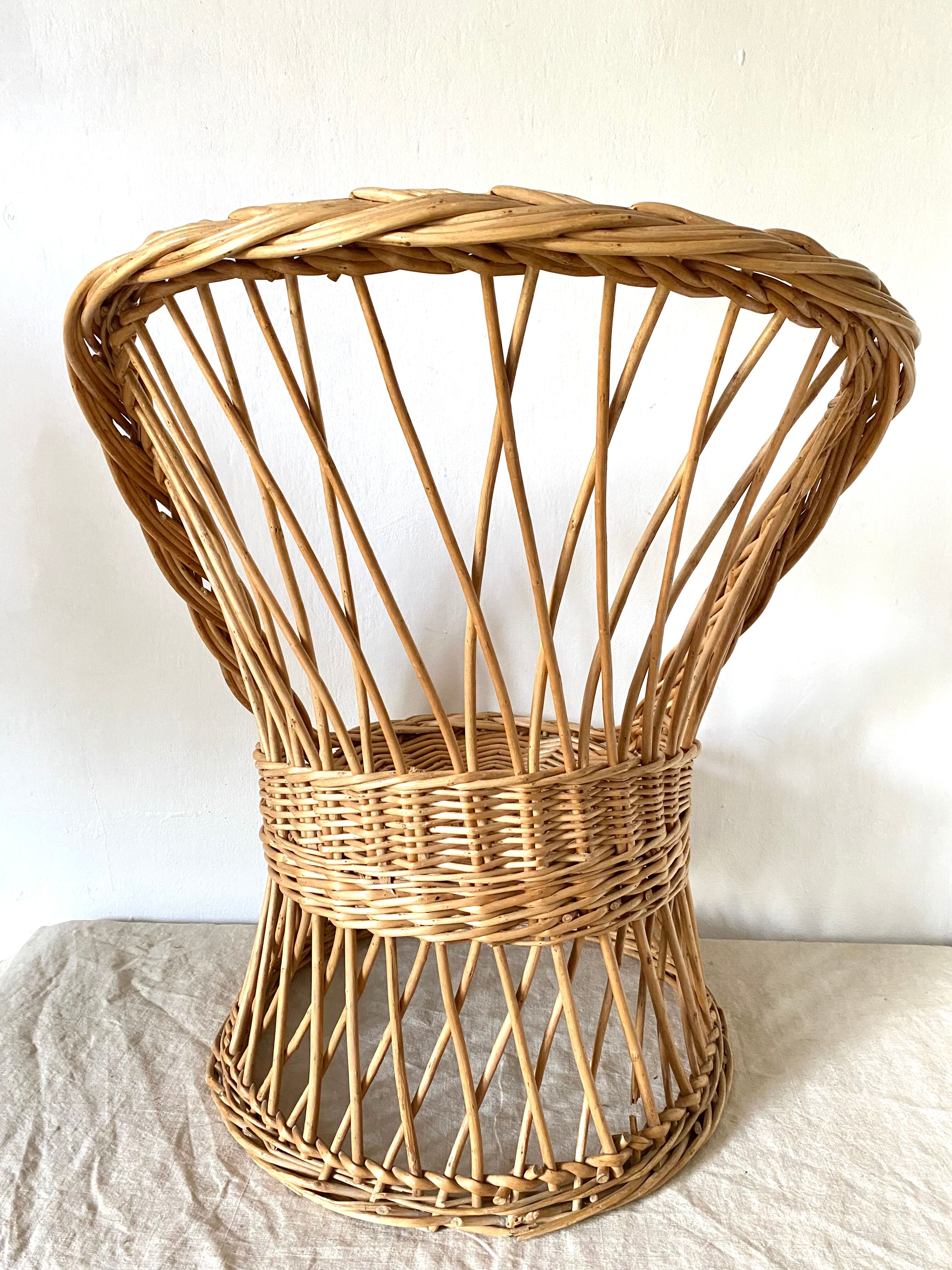 Vintage rattan armchair for children