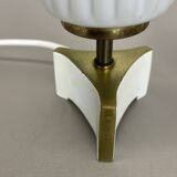 Set of 2 "cone" glass and brass table light, italy 1950s