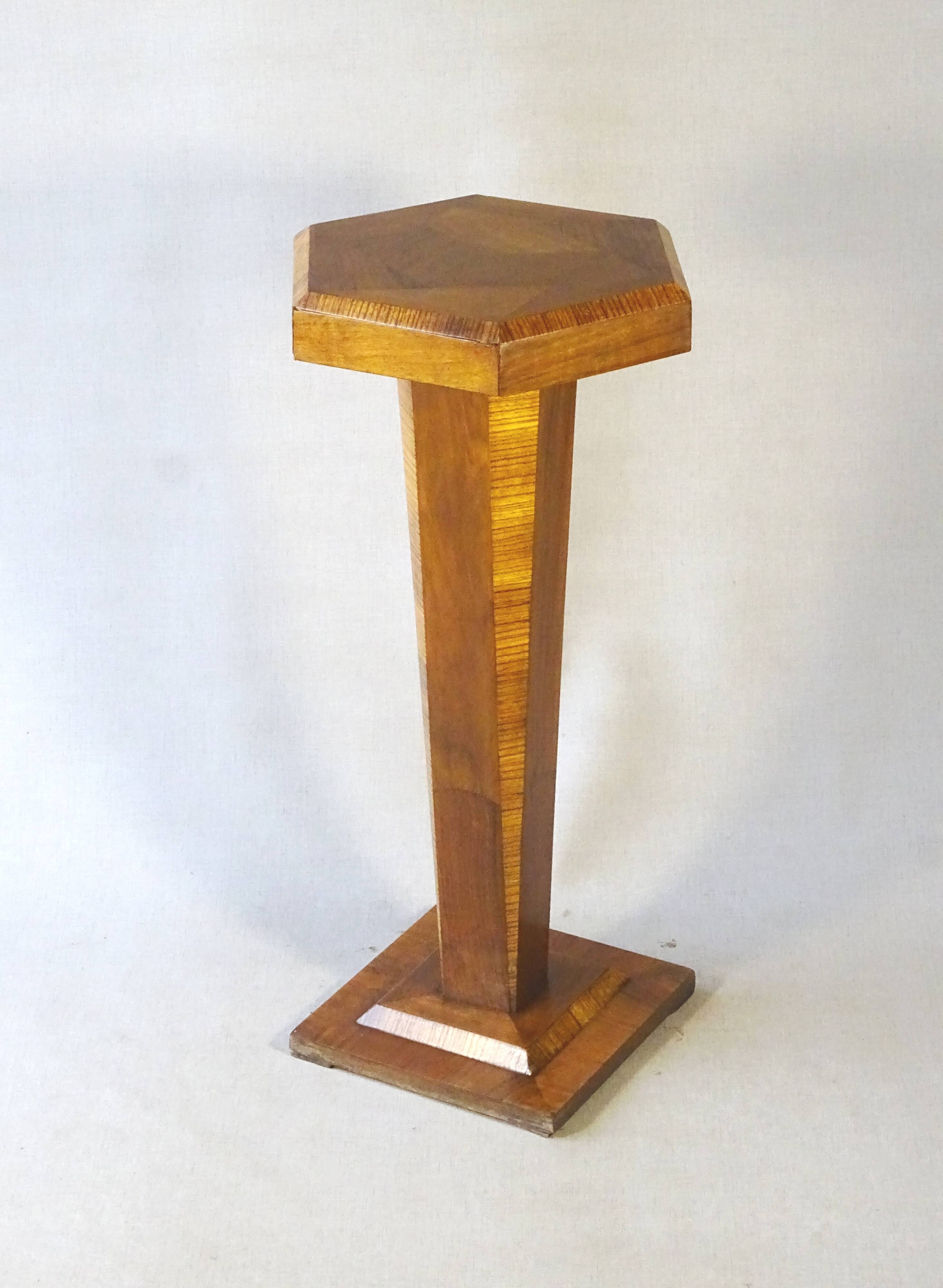 Side table with removable polygonal top, Art Deco, inlaid 1925