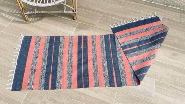 VINTAGE 80s Cotton Kilim RUG