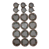 Set of 6 coffee/tea cups and 12 matching saucers from the 50's