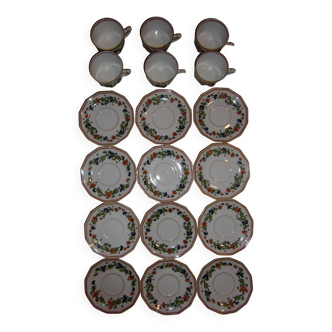 Set of 6 coffee/tea cups and 12 matching saucers from the 50's