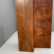 Restored Art Deco wardrobe with shelves, walnut veneer, Czechoslovakia, 1930s.
