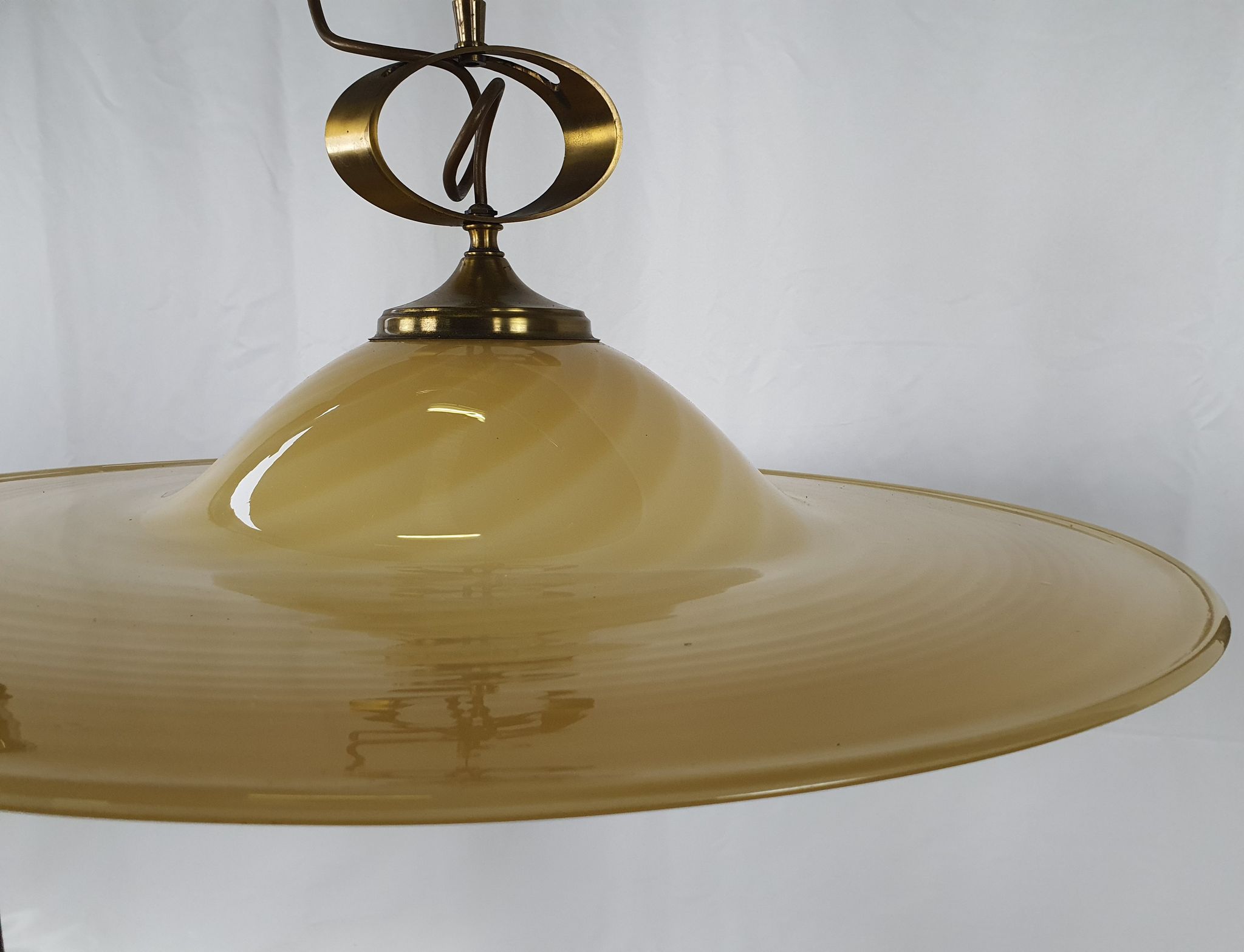 Lustre en verre de Murano et laiton avec double support