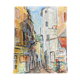 Watercolor Saint-Paul de Vence, rue portail-levis