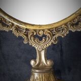 Swivel table mirror in golden metal