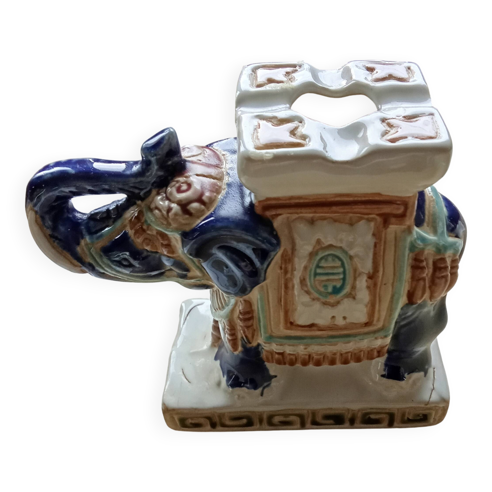 handmade ceramic elephant sculpture 20th century art deco ethical India