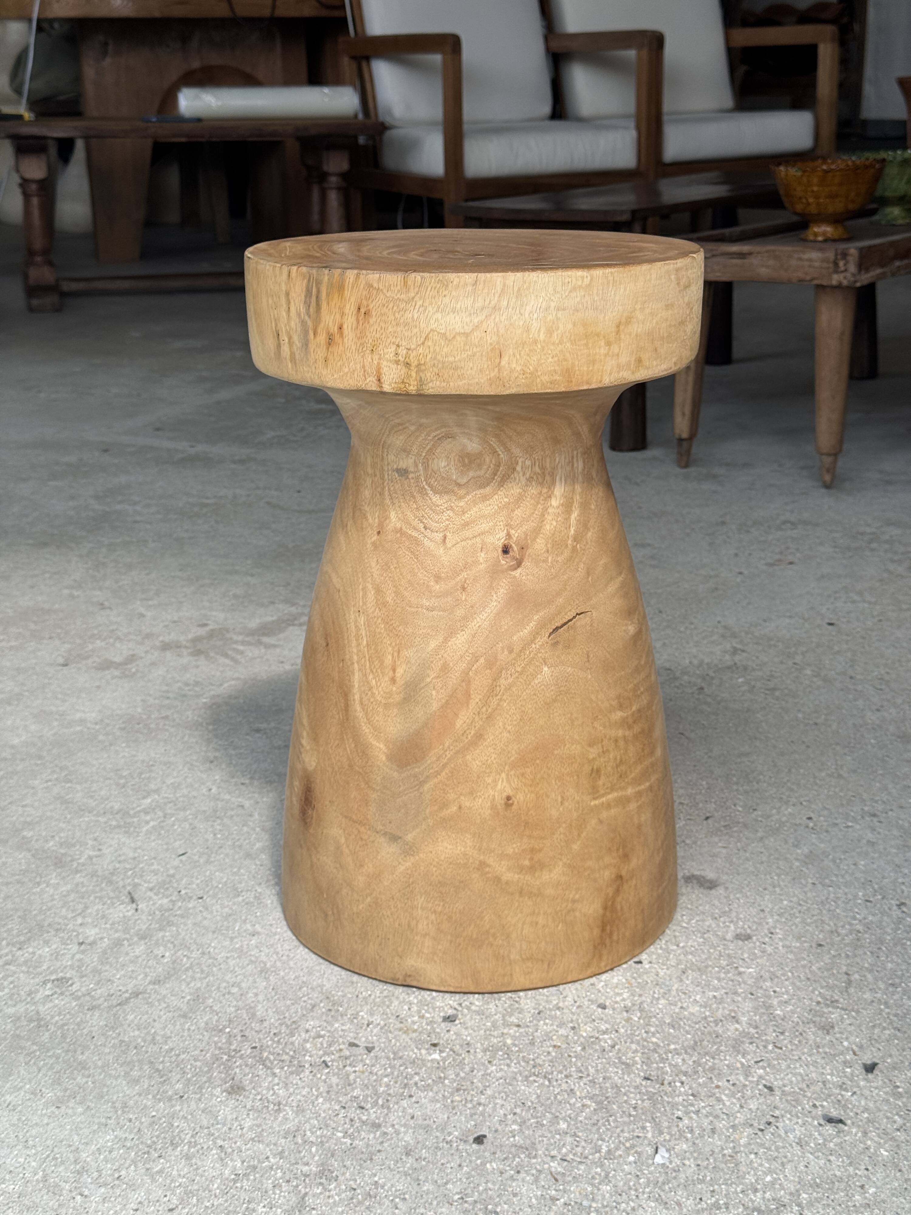Stool, side table, end table in natural solid mango wood.