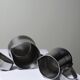 Set of 4 vintage bar measures in brushed stainless steel from the 60s-70s.
