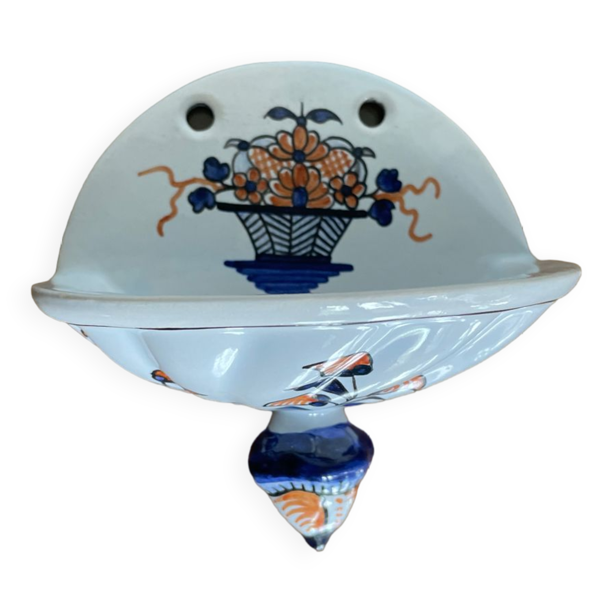 Porcelain wall soap dish Old Rouen