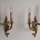 Pair of bronze double wall lights