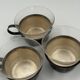 Set of 3 vintage tea glasses with silver-plated holders.