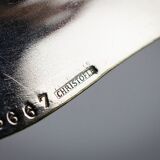 Christofle silver-plated bottle coaster, with ribbed edges, 19th century.