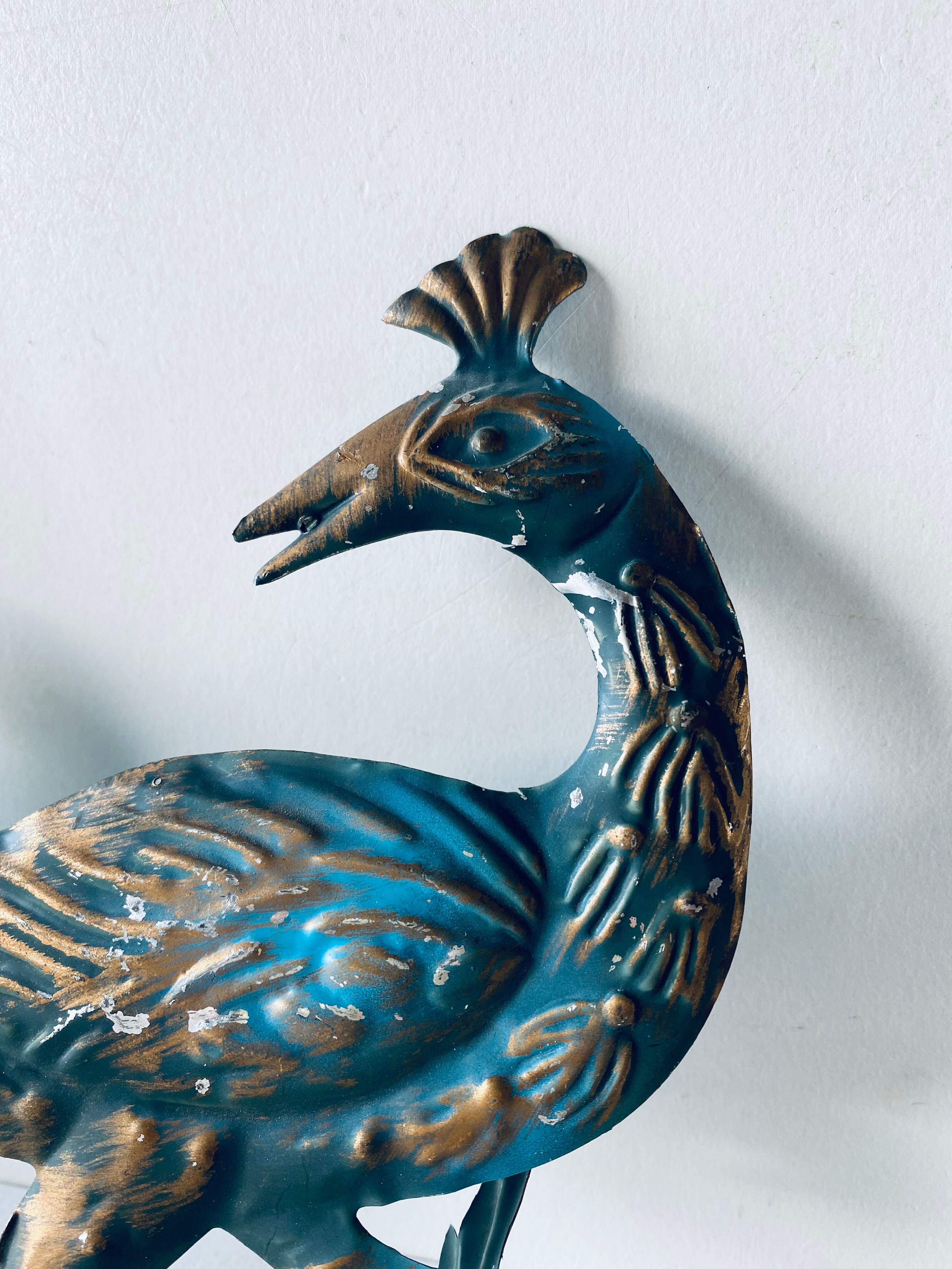 Metal peacock wall decoration