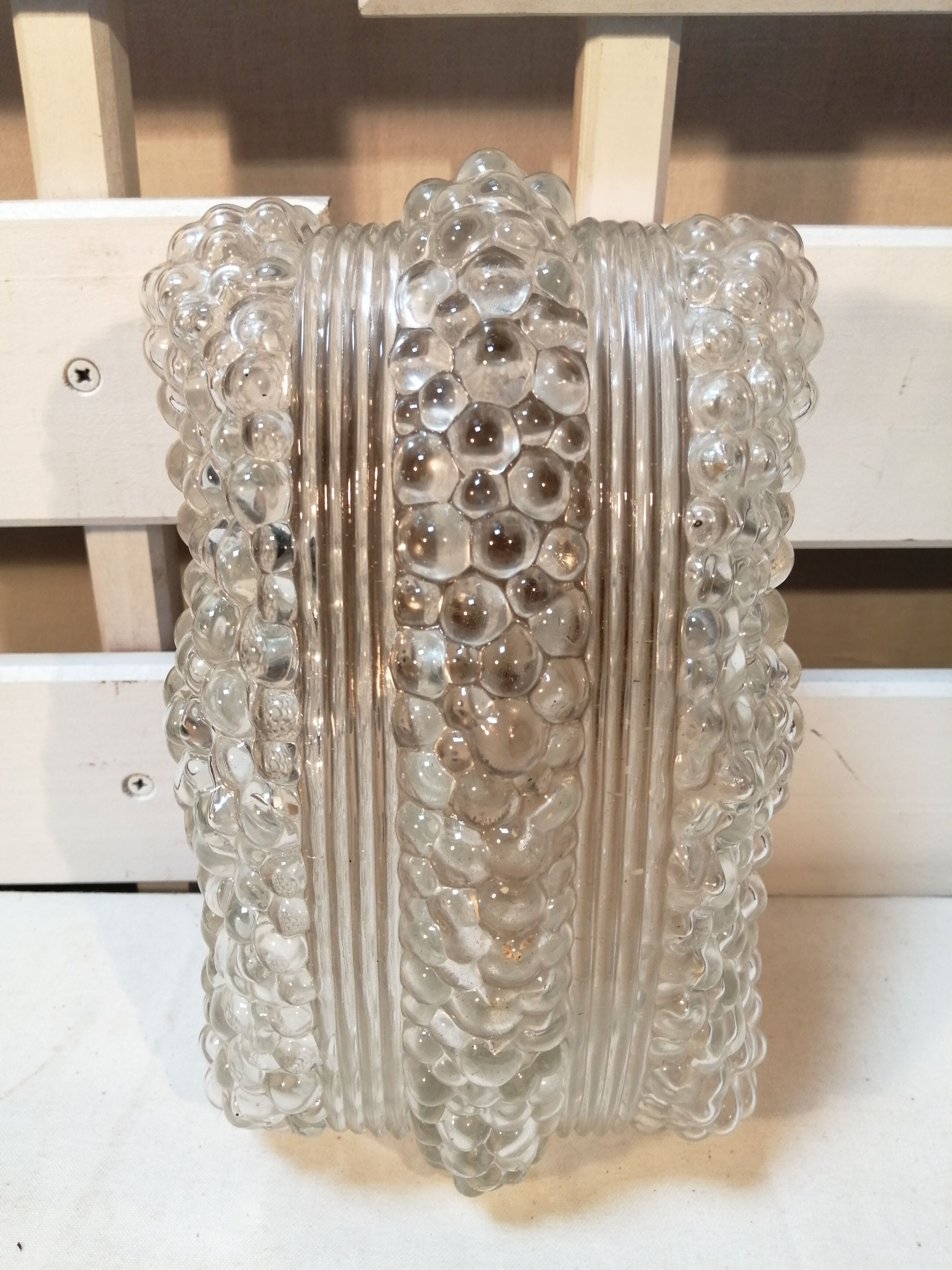 Wall lamp- Vintage ceiling lamp in molded glass