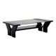 Black lacquered brutalist coffee table