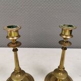 A set of slim vintage brass candlesticks, Denmark 1960-70s.