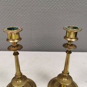 A set of slim vintage brass candlesticks, Denmark 1960-70s.