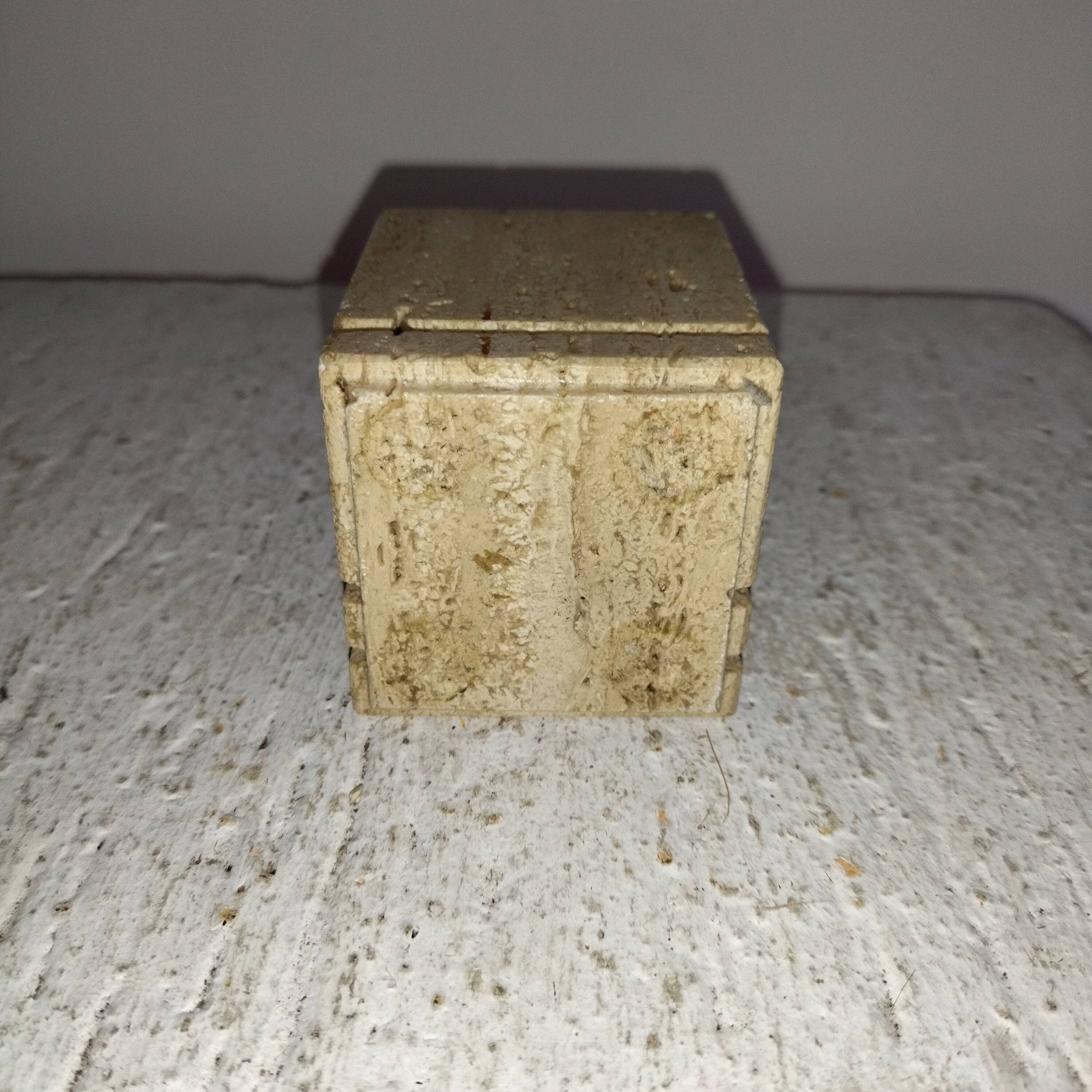 travertine and brass lighter 1960 1970 italy