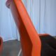 Vintage Overman Meblo Chairs: Orange & Brown Fabric, Stackable - Set of 2