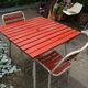 Garden table and two vintage canvas chairs 50/60