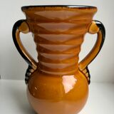 Vase en céramique jaune vallauris made in france années 70