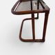 Vintage nesting tables in rattan and smoked glass by Flecht-Atelier Schütz.