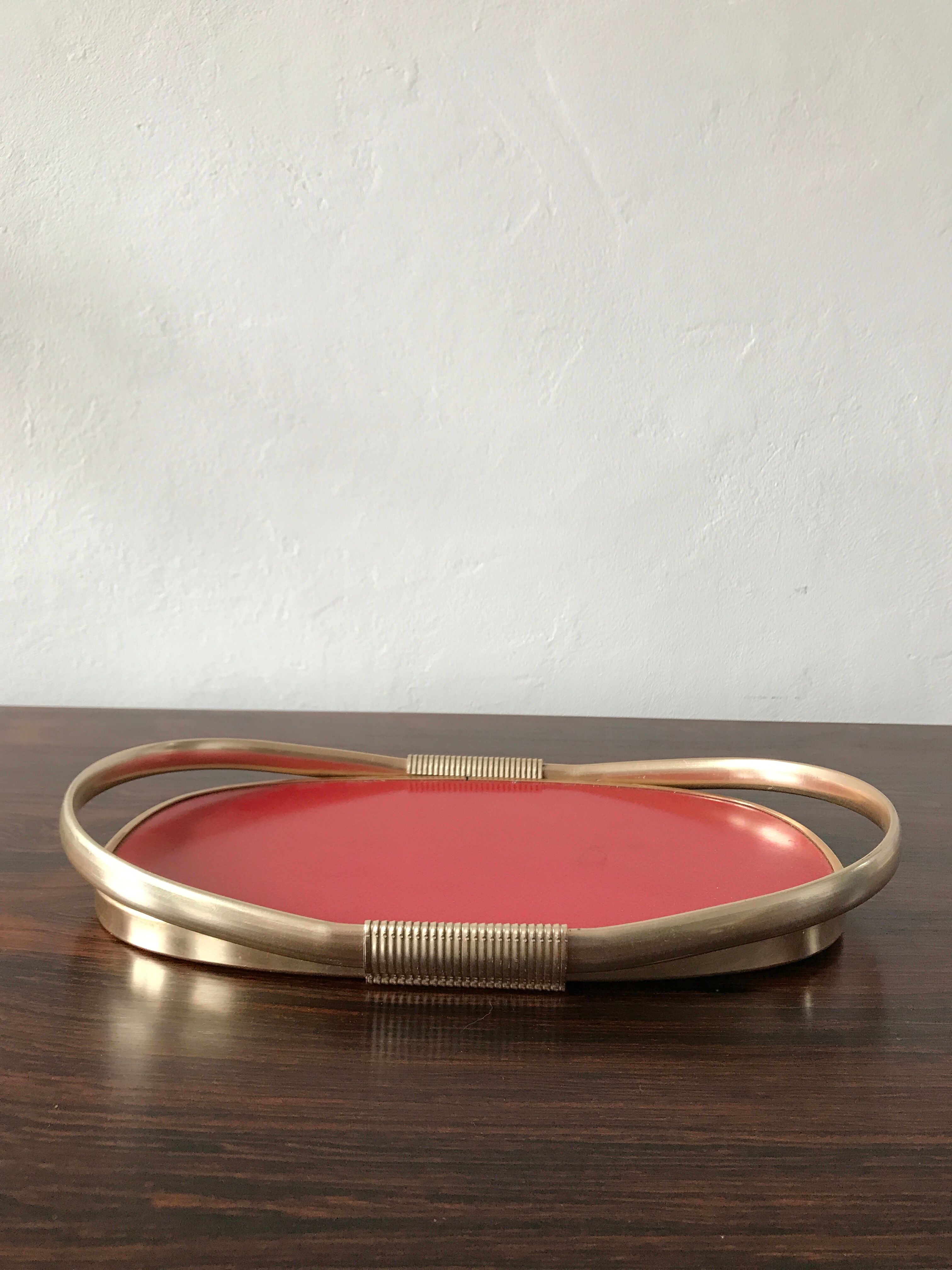 Red and golden tray