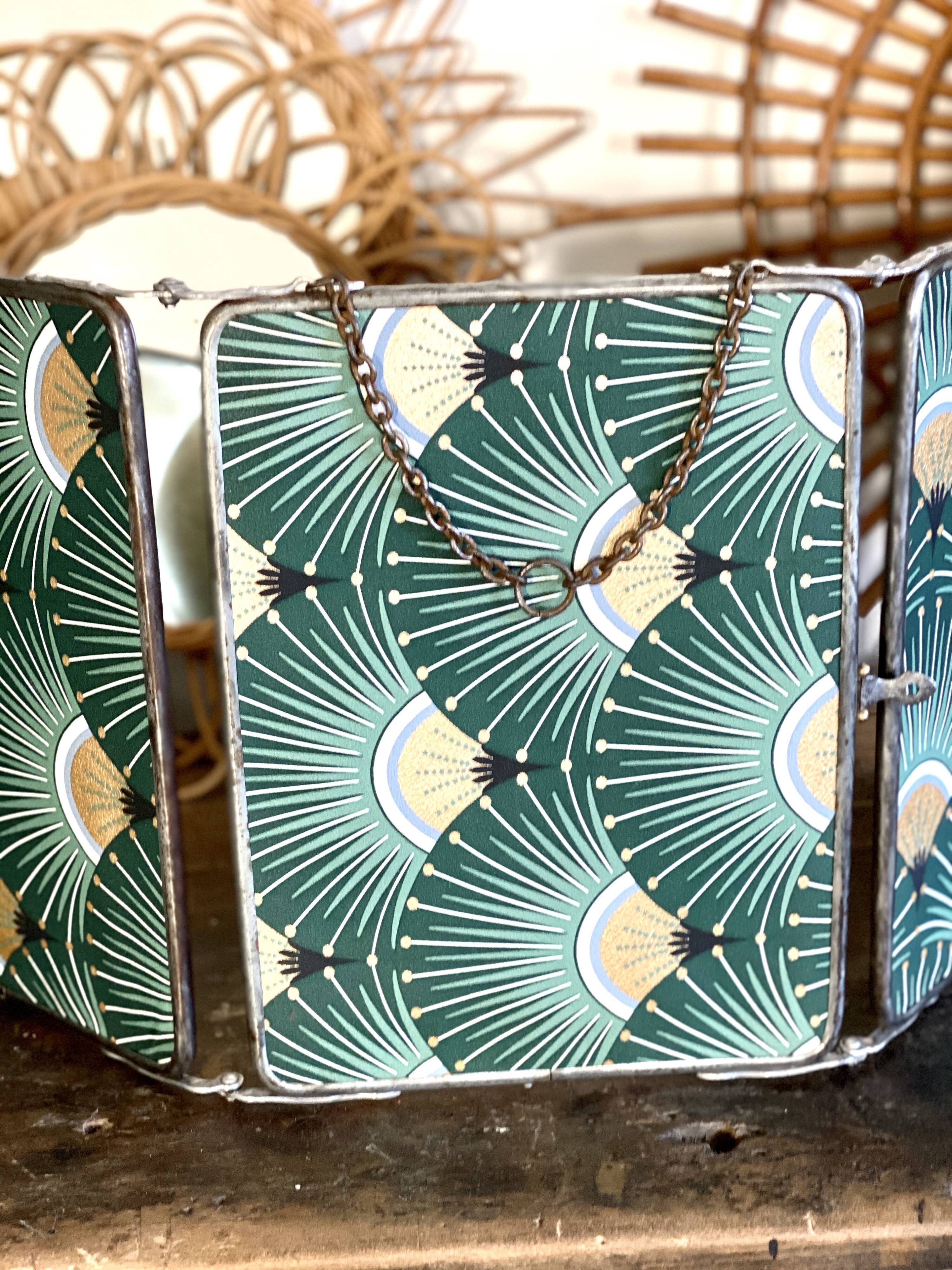 Vintage triptych barber mirror