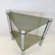 Smoked glass and chrome side table — France, 1970s